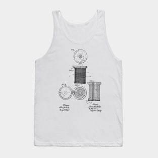 Thread-Spool Vintage Patent Hand Drawing Tank Top